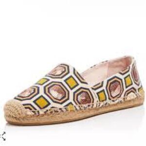 Embellished Espadrille Slip On Flats by Tory Burch size 6.5